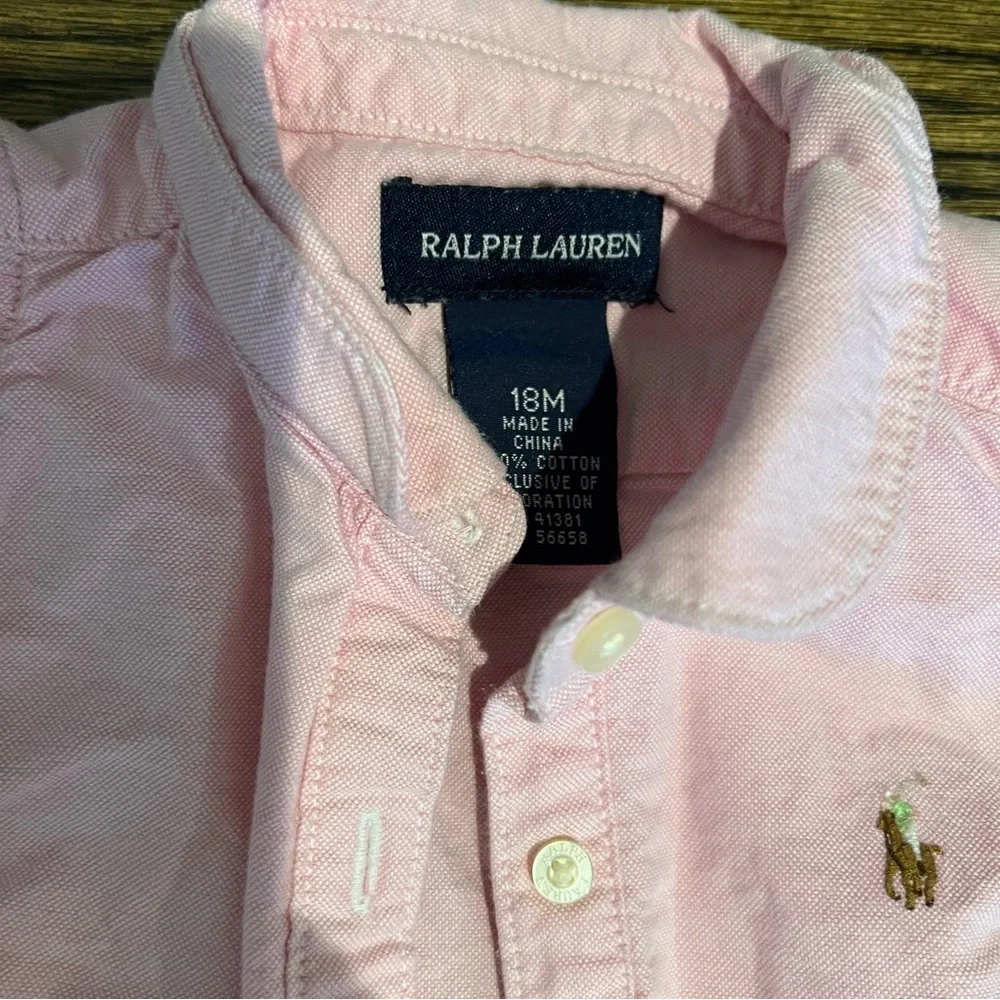 Toddler Girls Ralph Lauren Pink Collared Dress